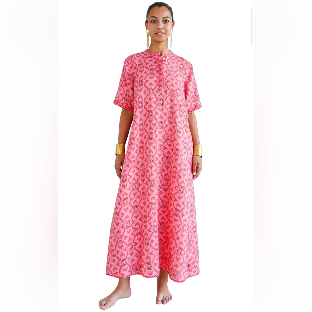 Pink Patterned Maxi Dress